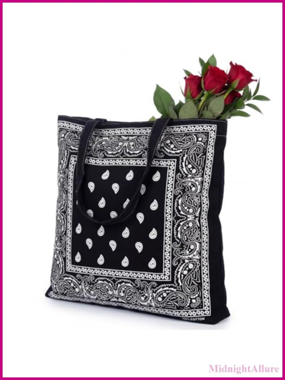 Paisley Tote Bag Zipper Closure Canvas Western Cowgirl